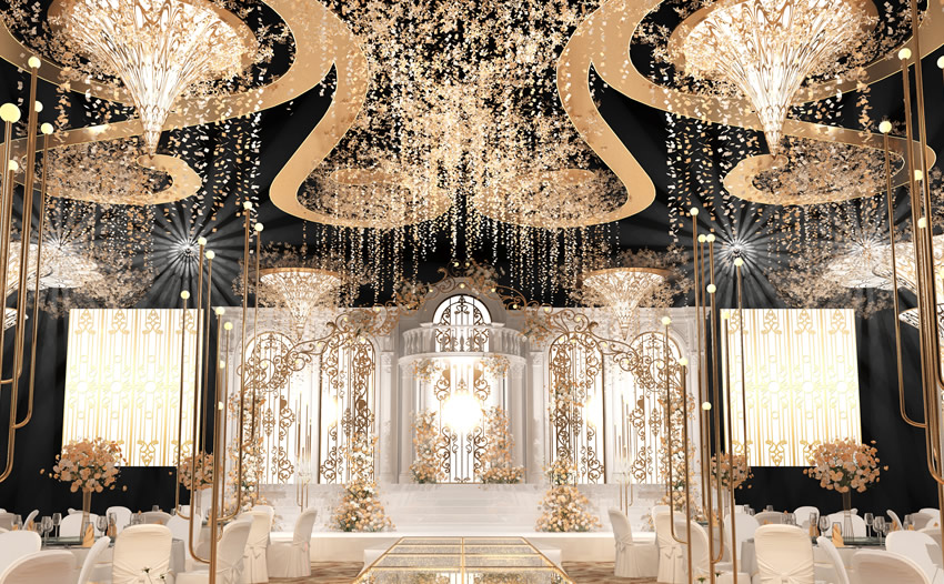 独山子花木兰喜事汇金色大厅效果展示